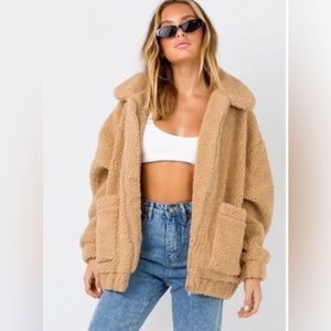 I.AM.GIA Pixie Teddy Coat Tan Revolve